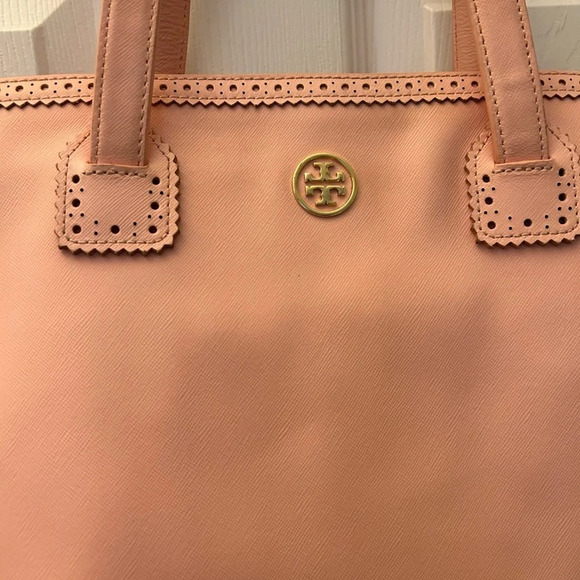 ! TORY BURCH Robinson Spectator EW SAFFIANO PINK  Leather Tote - Picture 4 of 8